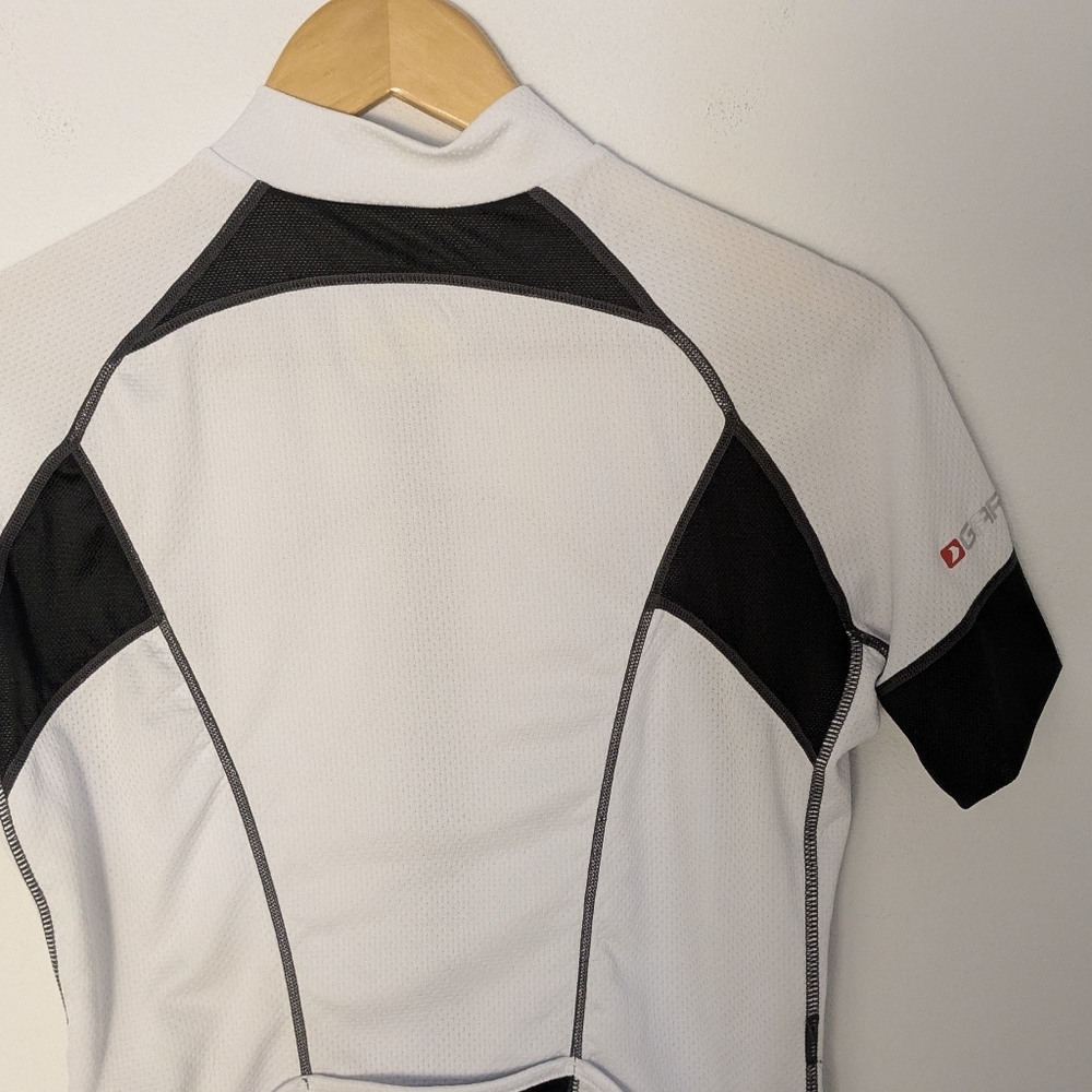 Louis Garneau Men's Cycle Jersey Size S White Black Shirt Full Zip Short Sleeve - Picture 6 of 15